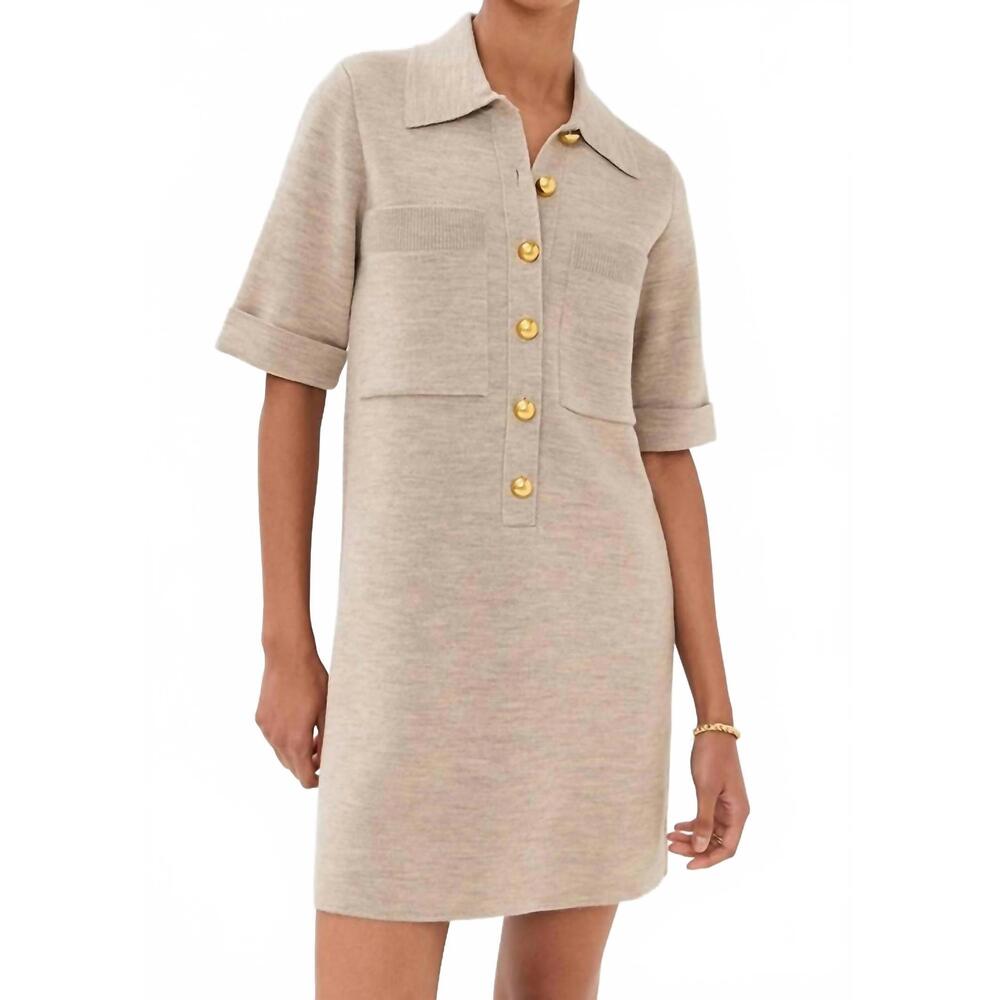 NEW VERONICA BEARD madden knit dress in oatmeal melange